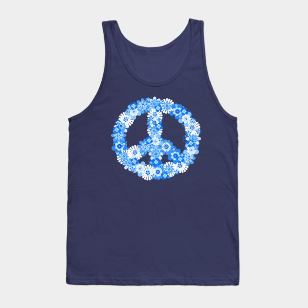 Peace Sign Blue Tank Top by mistflower